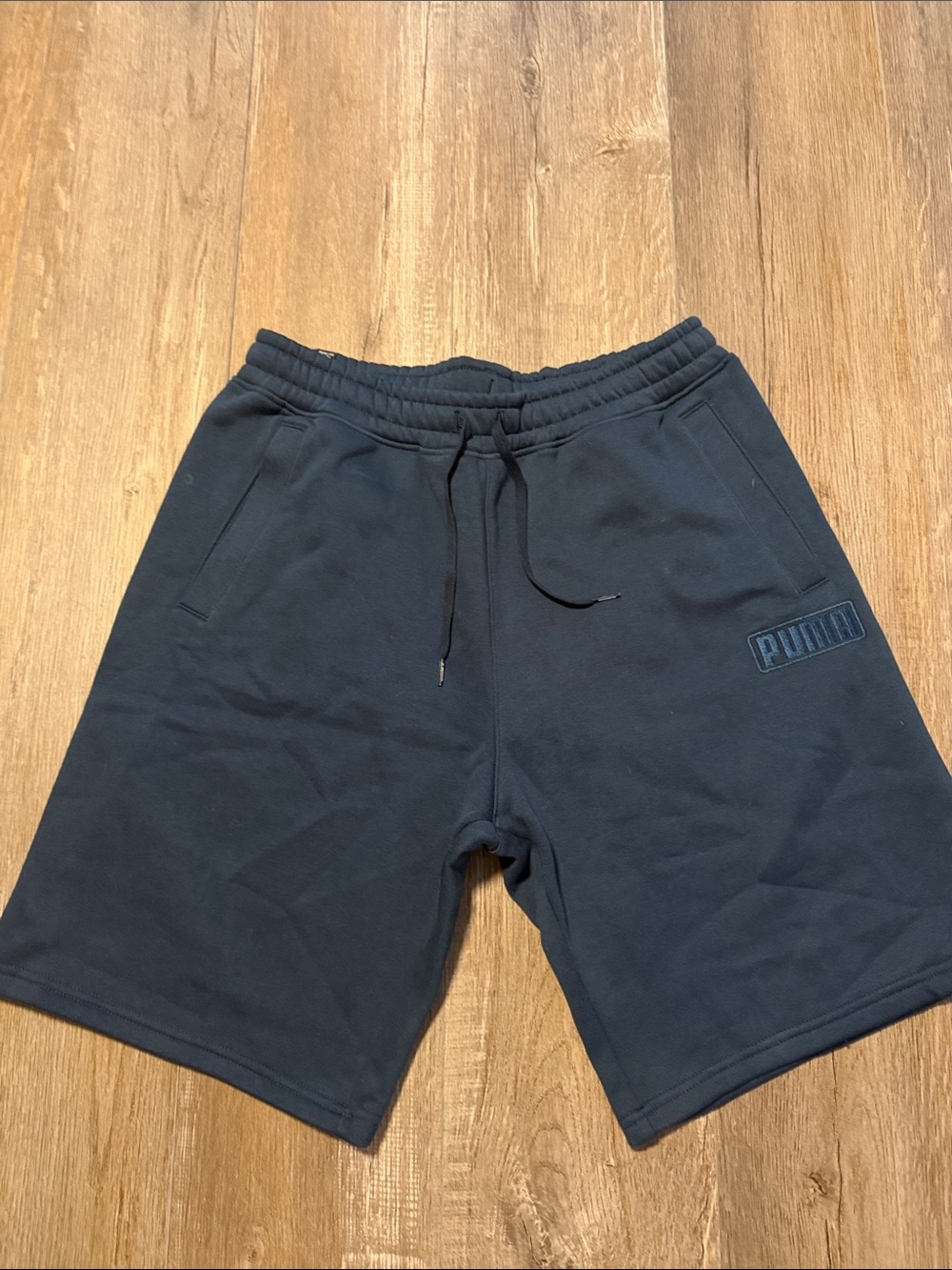 Puma Men's Dark Blue Athletic Drawstring Shorts